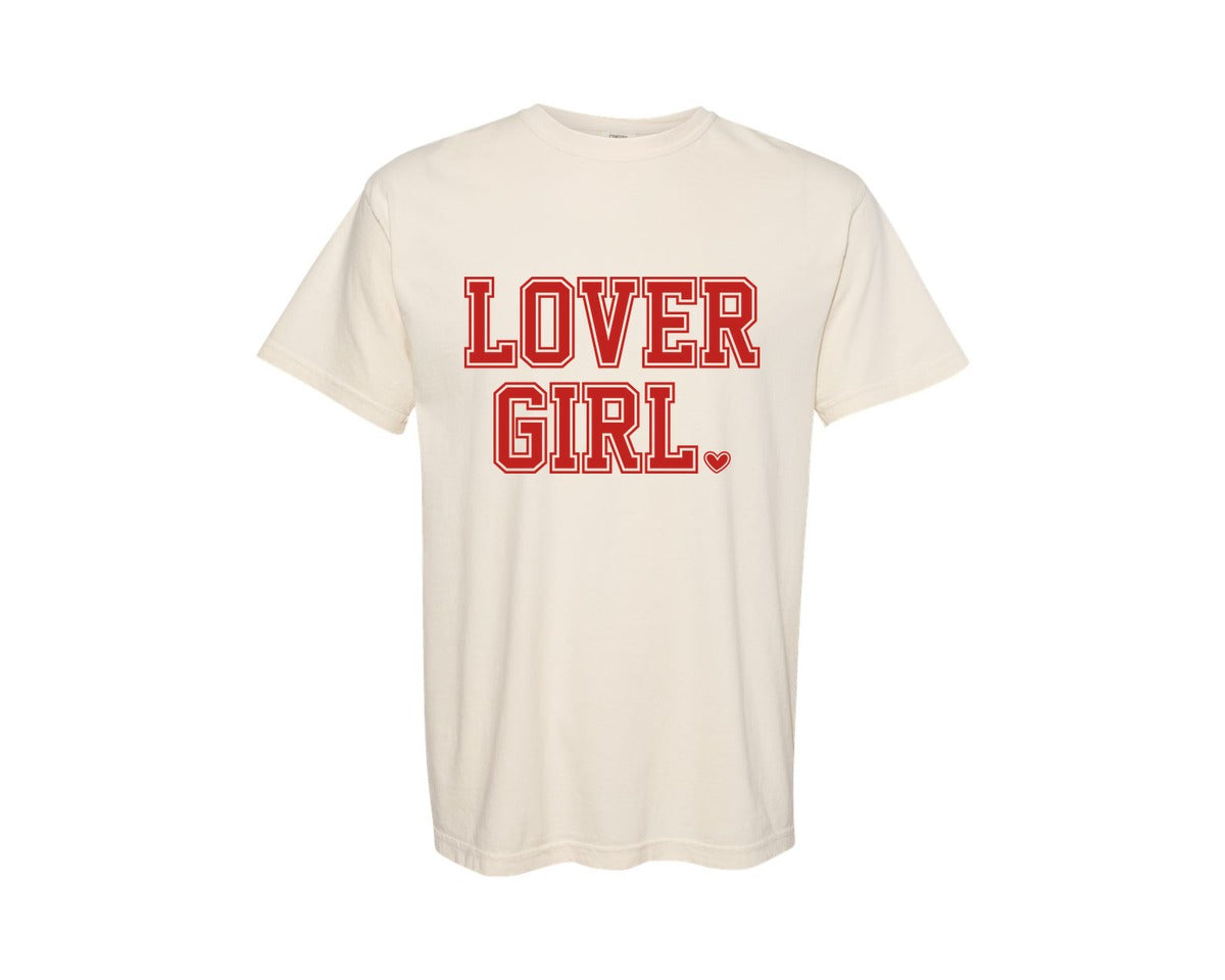brand:Comfort Colors|color:Ivory|Lover Girl Funny Valentine Day Graphic T-Shirt