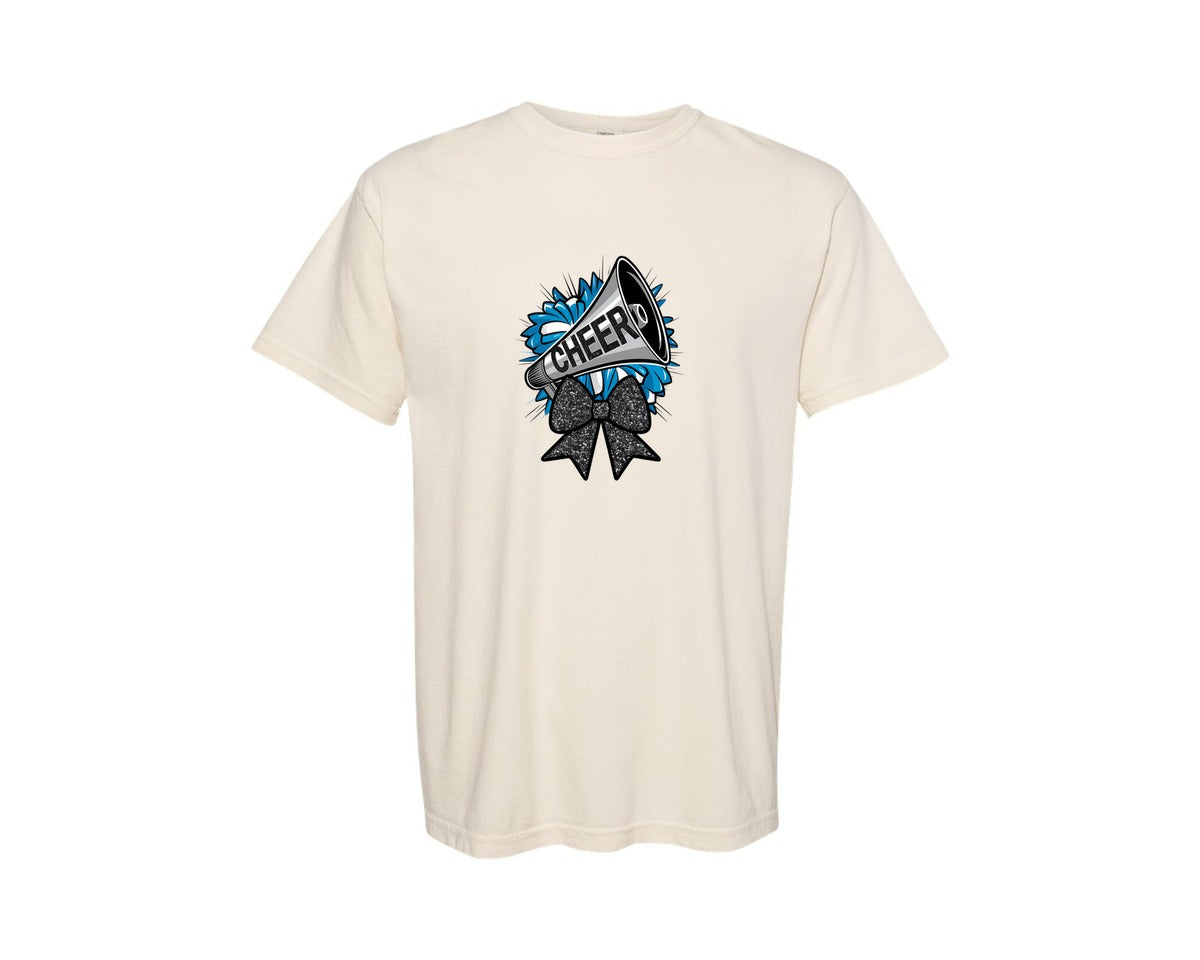 brand:Comfort Colors|color:Ivory|Cheer Bow And Glitter Pom Poms 2 Graphic T-Shirt