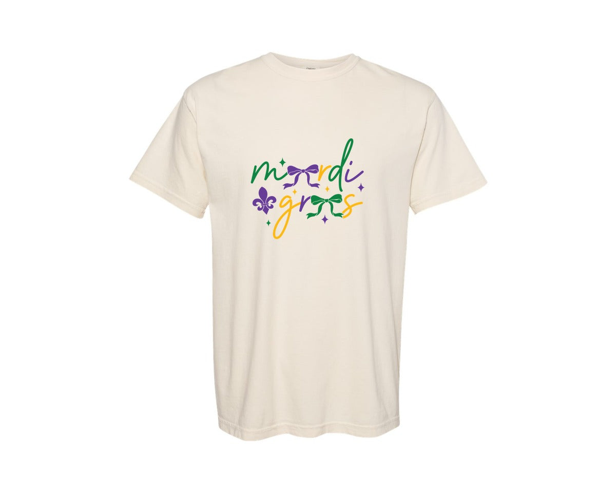 brand:Comfort Colors|color:Ivory|Coquette Mardi Gras Mardi Gras Graphic T-Shirt