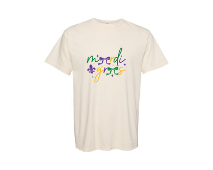 brand:Comfort Colors|color:Ivory|Coquette Mardi Gras Mardi Gras Graphic T-Shirt