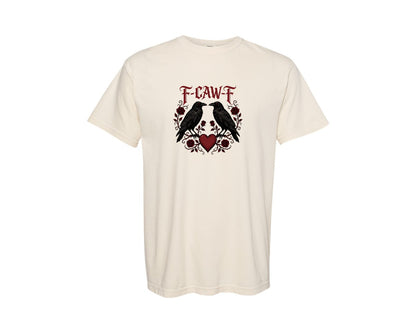 brand:Comfort Colors|color:Ivory|F Caw F Gothic Crow Valentine Graphic T-Shirt