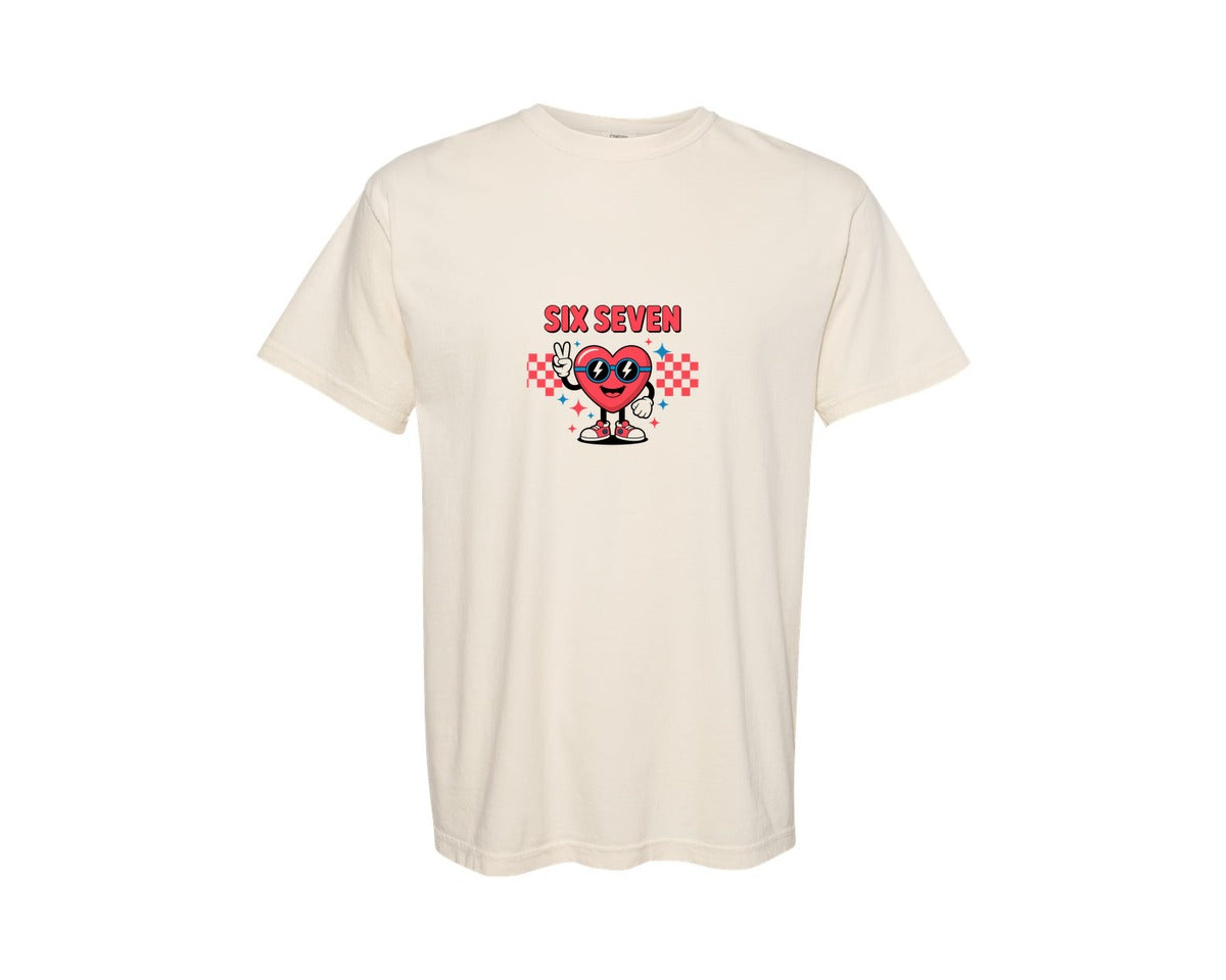 brand:Comfort Colors|color:Ivory|Six Seven 6 7 Valentines Day 2 Graphic T-Shirt