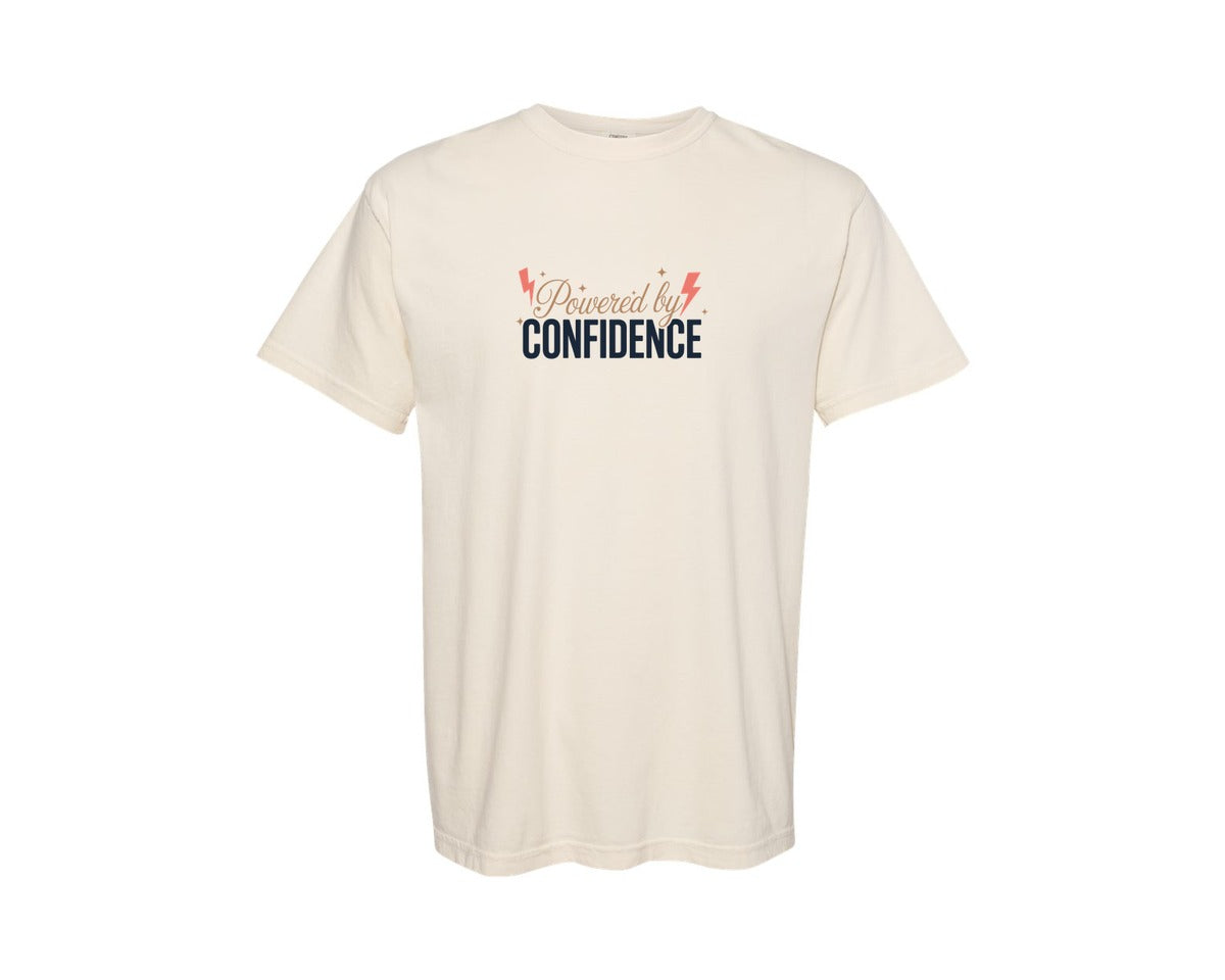 brand:Comfort Colors|color:Ivory|Powered By Confidence Womens Day Design Graphic T-Shirt
