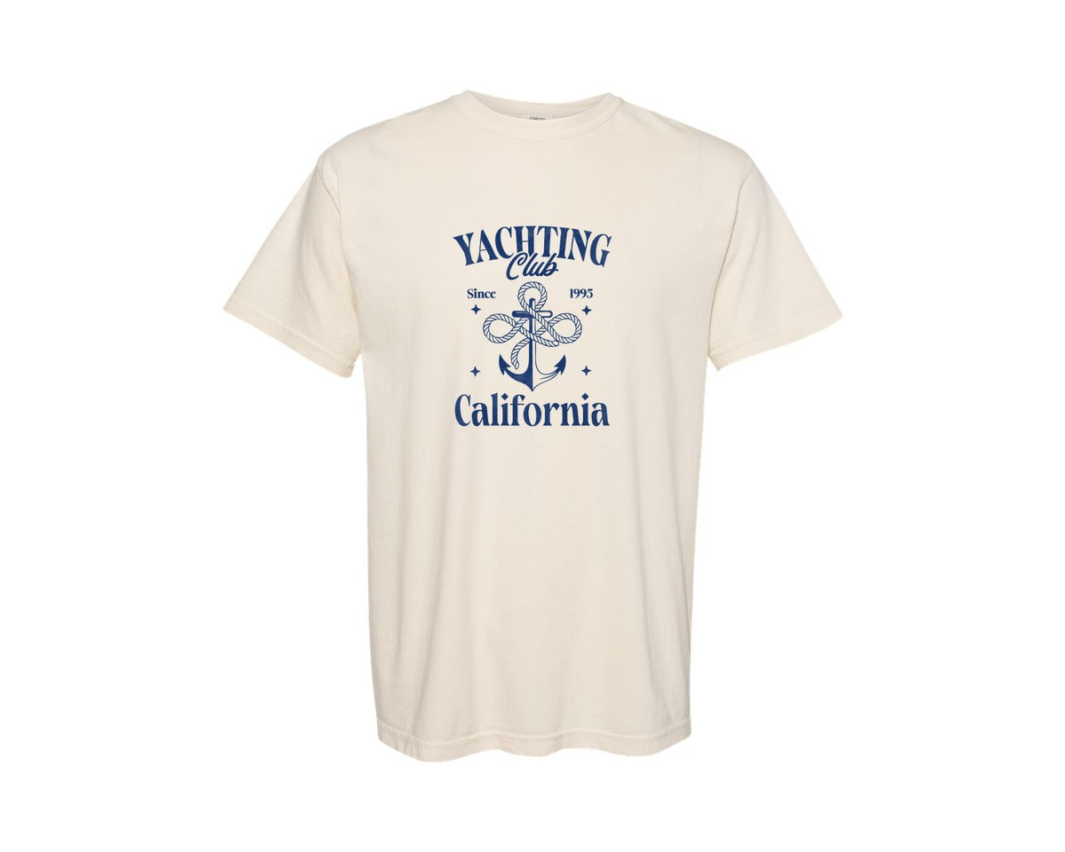 brand:Comfort Colors|color:Ivory|Retro Summer Yacht Club California Graphic T-Shirt
