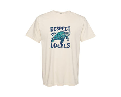 brand:Comfort Colors|color:Ivory|Respect The Locals Sea Turtle 6 Graphic T-Shirt