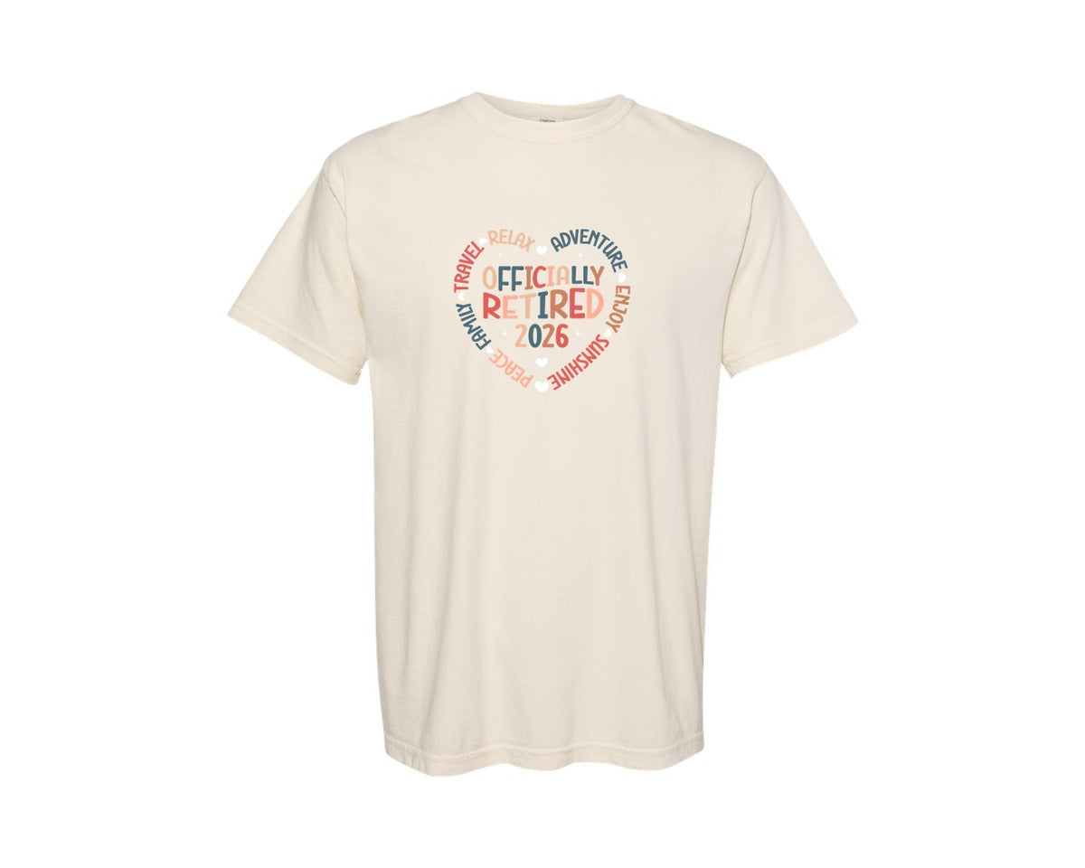 brand:Comfort Colors|color:Ivory|Retirement 2026 T Shirt Design Graphic T-Shirt