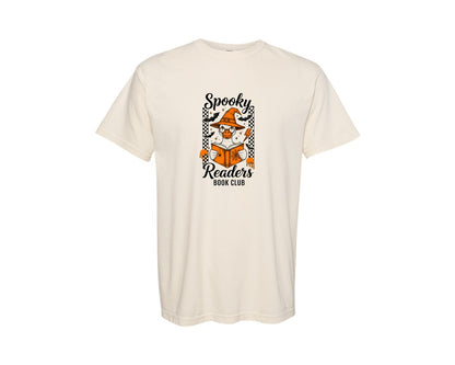 brand:Comfort Colors|color:Ivory|Goose Halloween Spooky Book Club Graphic T-Shirt