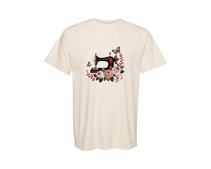 brand:Comfort Colors|color:Ivory|Vintage Sewing Machine Embroidery 3 Graphic T-Shirt
