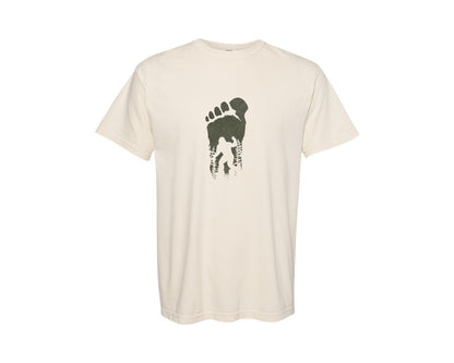 brand:Comfort Colors|color:Ivory|Bigfoot Squatch Foot Print Shirt Graphic T-Shirt