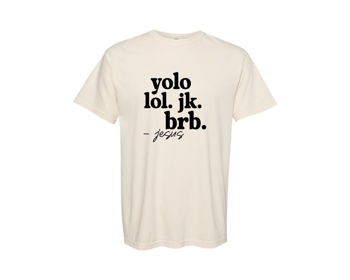brand:Comfort Colors|color:Ivory|Yolo Yolo Jesus Easter Graphic T-Shirt