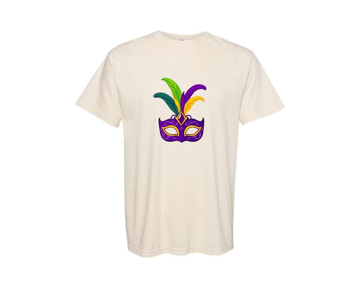 brand:Comfort Colors|color:Ivory|Mardi Gras Mask T Shirt Design 4 Graphic T-Shirt
