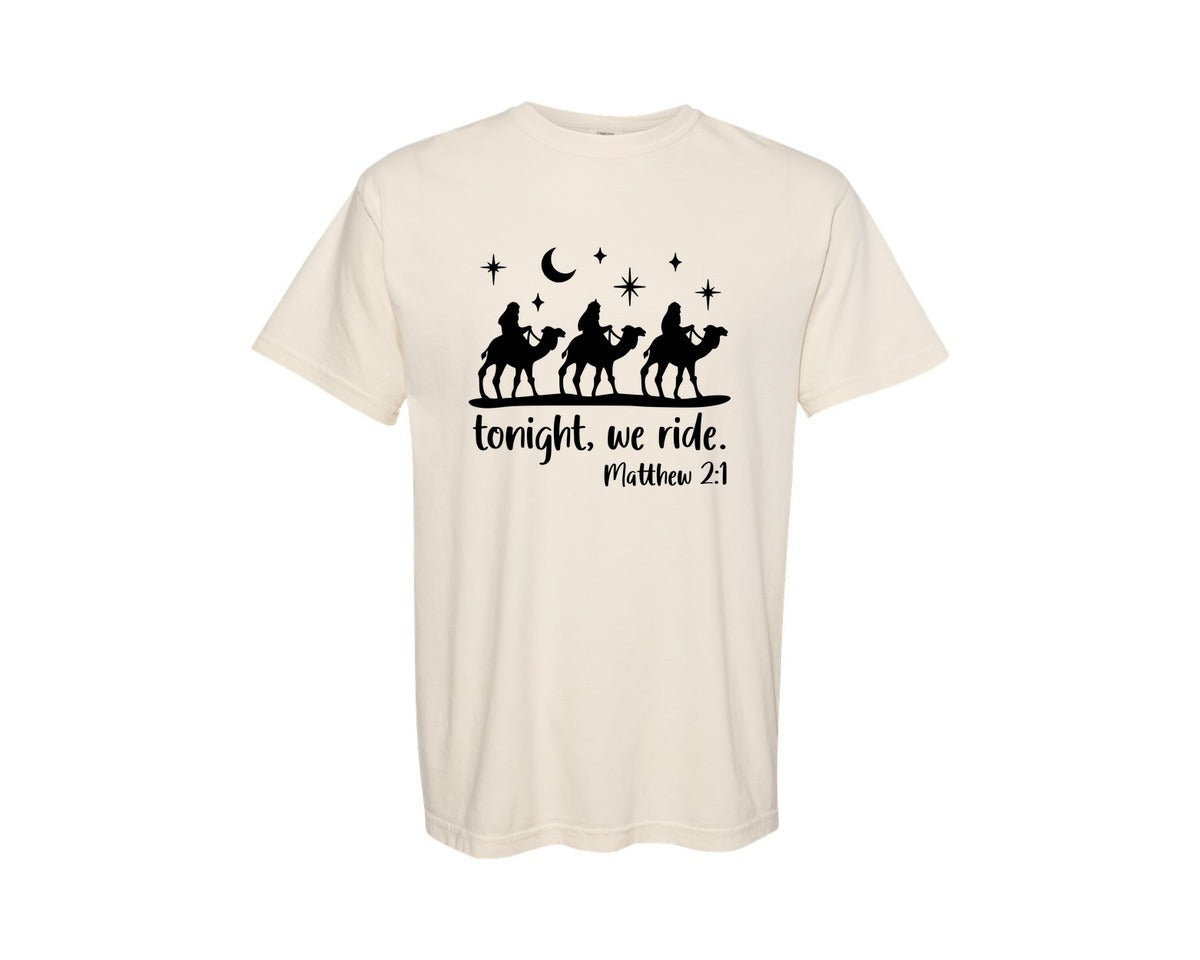 brand:Comfort Colors|color:Ivory|Tonight We Ride Matthew 21 Graphic T-Shirt