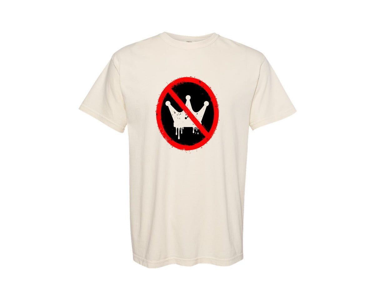 brand:Comfort Colors|color:Ivory|No King Banned Crown No Kings Graphic T-Shirt