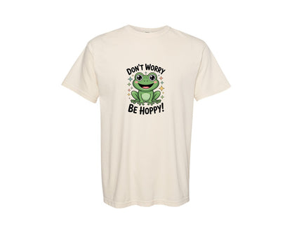 brand:Comfort Colors|color:Ivory|Dont Worry Be Hoppy Frog Graphic T-Shirt