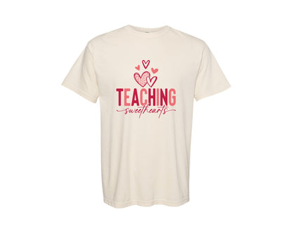 brand:Comfort Colors|color:Ivory|Teacher Valentine Teaching Sweethearts 6 Graphic T-Shirt