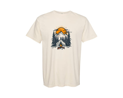brand:Comfort Colors|color:Ivory|Sunset Camping Adventure T Shirt Design 12 Graphic T-Shirt
