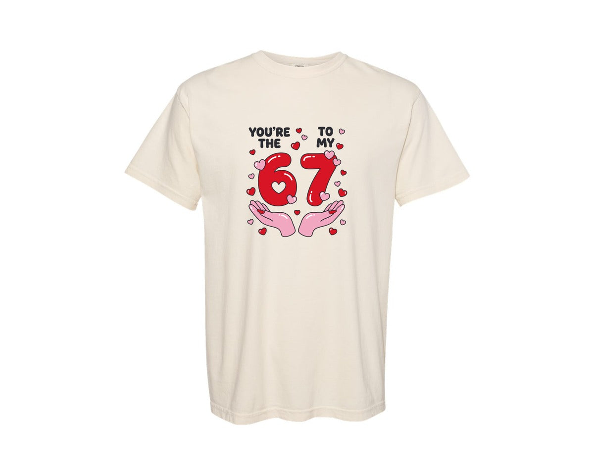 brand:Comfort Colors|color:Ivory|Valentine Youre The 6 To My 7 Graphic T-Shirt