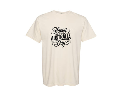 brand:Comfort Colors|color:Ivory|Elegant Happy Australia Day Typography 2 Graphic T-Shirt