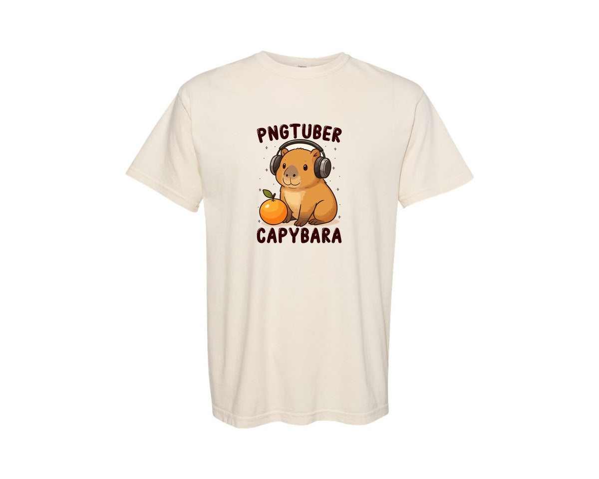 brand:Comfort Colors|color:Ivory|Pngtuber Capybara Gamer T Shirt Graphic T-Shirt