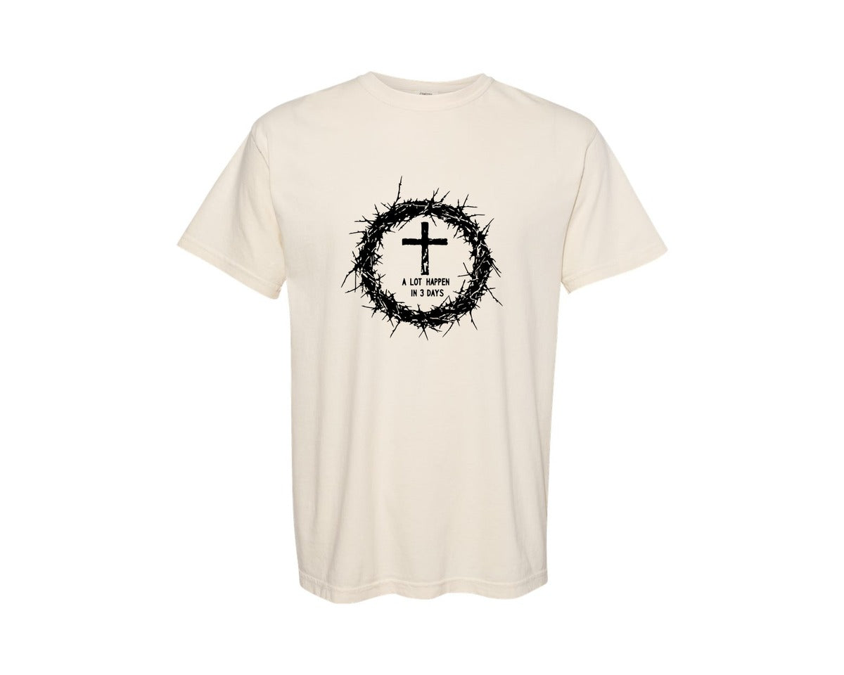 brand:Comfort Colors|color:Ivory|He Is Risen Christian Easter 4 Graphic T-Shirt