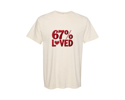 brand:Comfort Colors|color:Ivory|Faux Crochet Six Seven Valentine Design Graphic T-Shirt