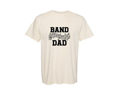 brand:Comfort Colors|color:Ivory|Band Dad Musical Notes Graphic Graphic T-Shirt