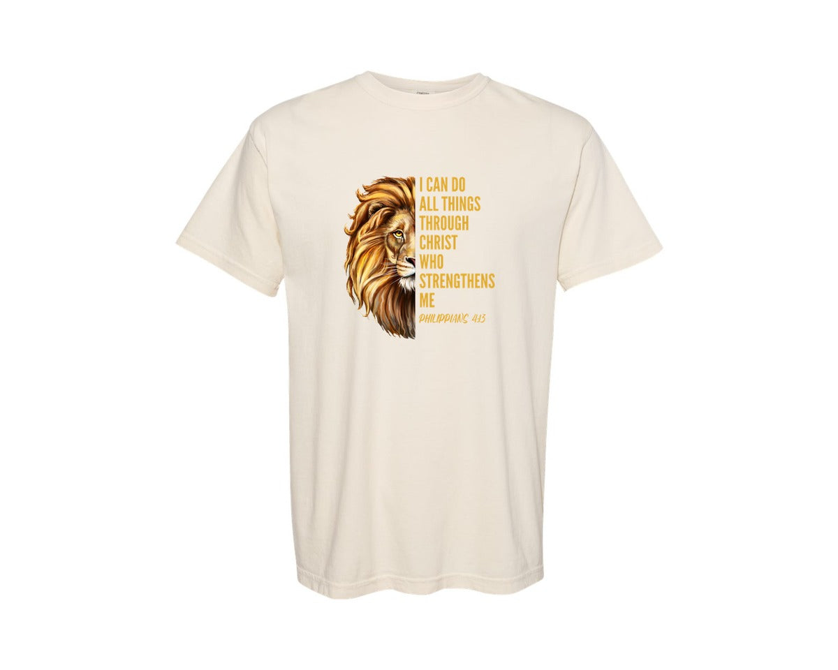 brand:Comfort Colors|color:Ivory|Lion Of Judah Philippians 413 Graphic T-Shirt