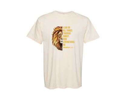 brand:Comfort Colors|color:Ivory|Lion Of Judah Philippians 413 Graphic T-Shirt