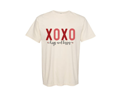 brand:Comfort Colors|color:Ivory|Xoxo Hugs And Kisses Valentine Graphic T-Shirt