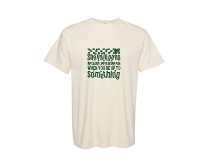 brand:Comfort Colors|color:Ivory|Shenanigans Shamrock St Patricks Graphic T-Shirt