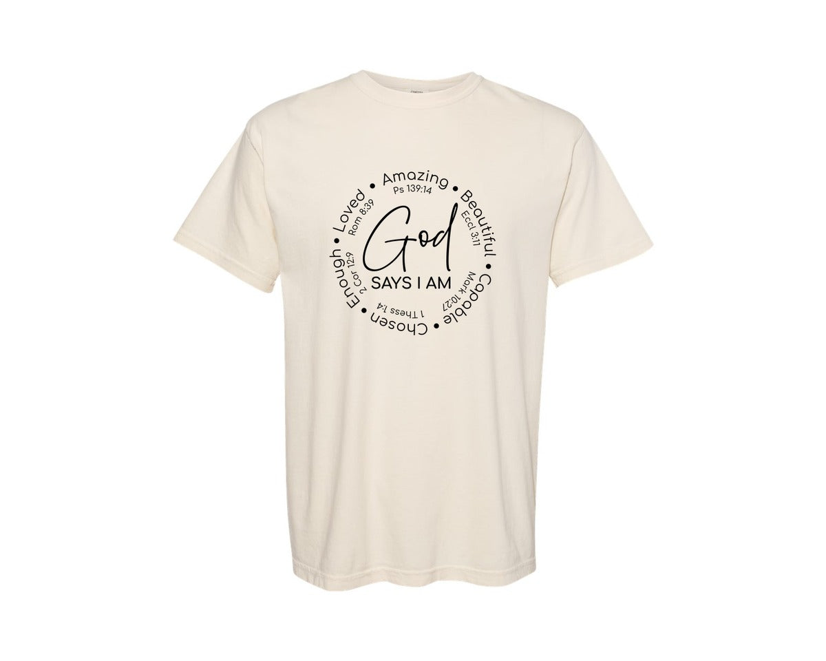 brand:Comfort Colors|color:Ivory|God Says I Am Her Worth Is Priceless Graphic T-Shirt