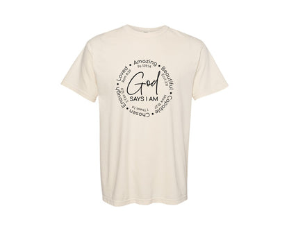 brand:Comfort Colors|color:Ivory|God Says I Am Her Worth Is Priceless Graphic T-Shirt