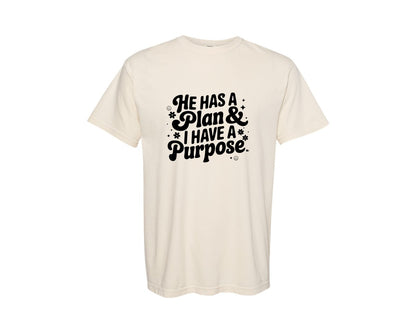 brand:Comfort Colors|color:Ivory|He Has A Plan And I Have A Purpose D Graphic T-Shirt