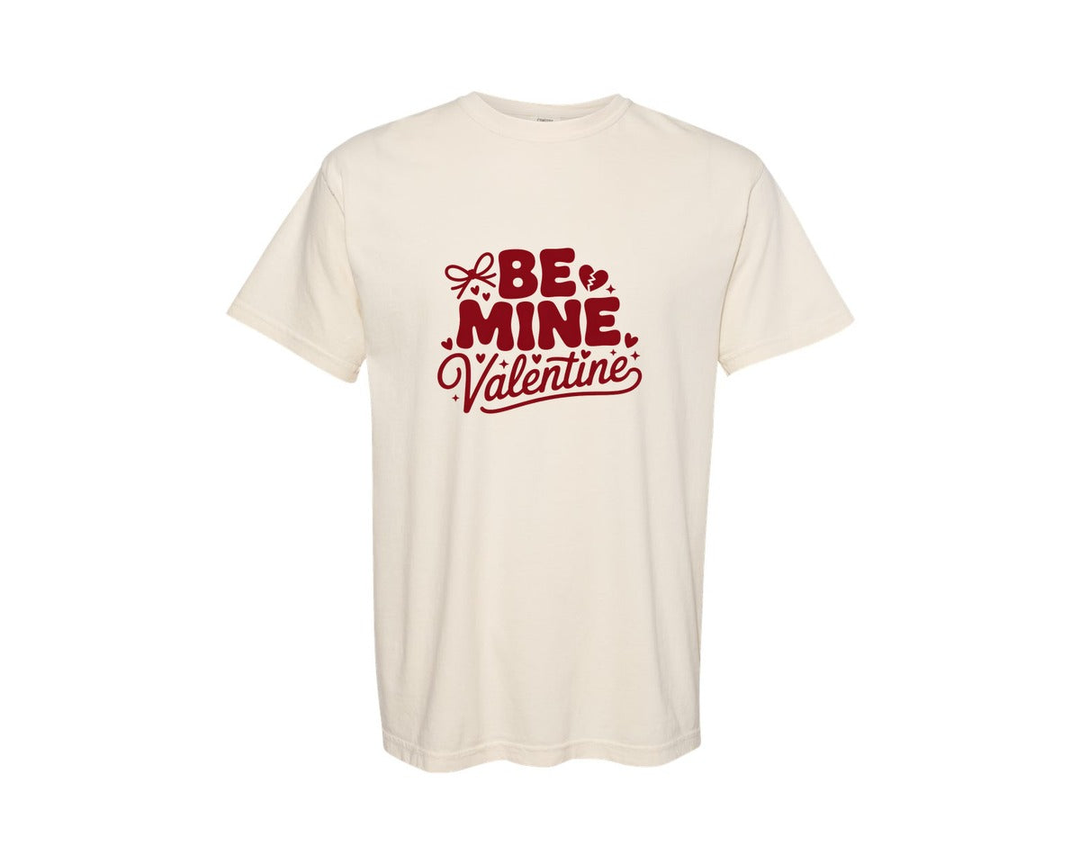 brand:Comfort Colors|color:Ivory|Be Mine Valentine Heart 4 Graphic T-Shirt