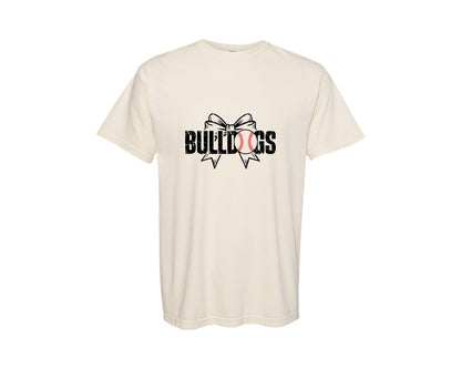 brand:Comfort Colors|color:Ivory|Coquette Bow Bulldogs Baseball Graphic T-Shirt