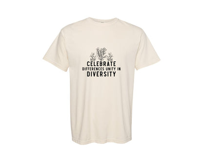 brand:Comfort Colors|color:Ivory|Celebrate Differences Unity In Chr Graphic T-Shirt