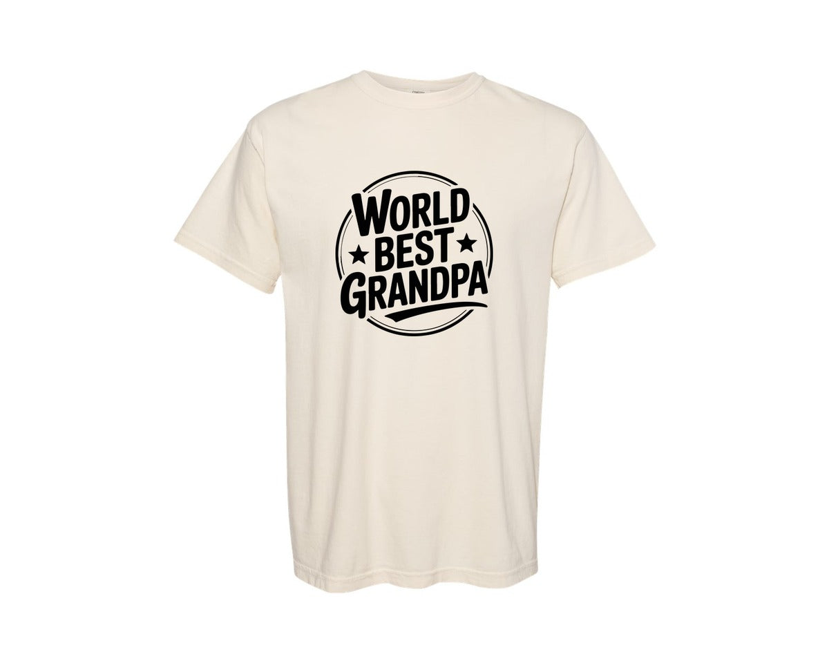 brand:Comfort Colors|color:Ivory|World Best Grandpa T Shirt Graphic Graphic T-Shirt