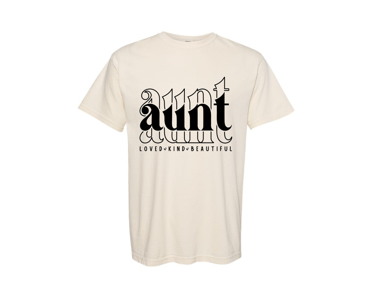 brand:Comfort Colors|color:Ivory|Aunt Loved Kind Beautiful Graphic T-Shirt