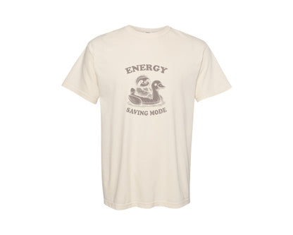 brand:Comfort Colors|color:Ivory|Energy Saving Mode Sloth On Duck Float Graphic T-Shirt
