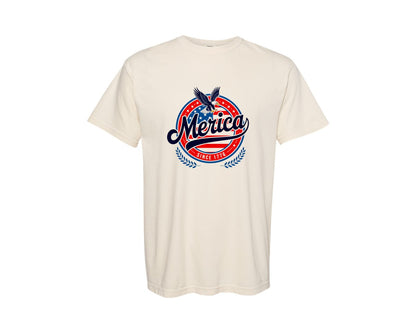 brand:Comfort Colors|color:Ivory|Merica Since 1776 American Eagle Graphic T-Shirt