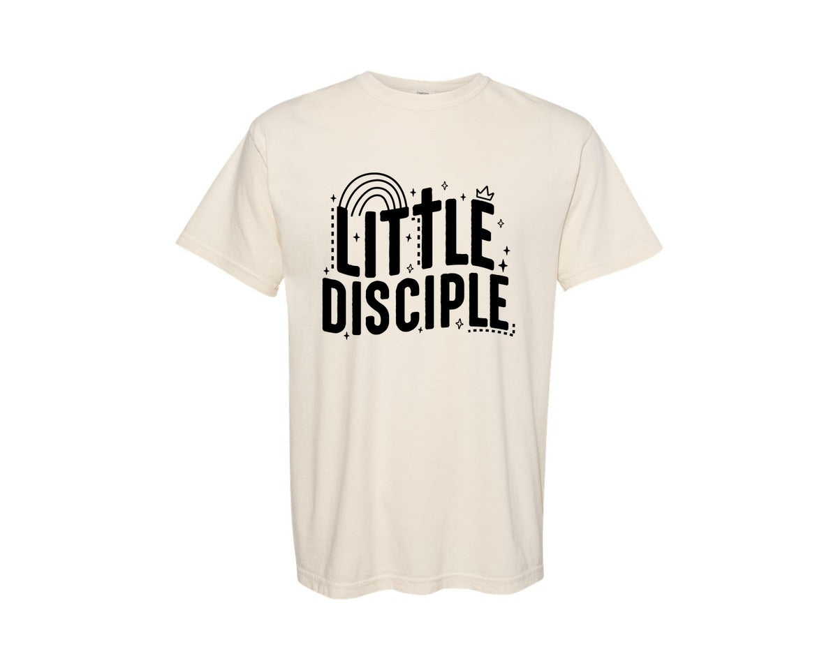 brand:Comfort Colors|color:Ivory|Retro Little Disciple Tshirt Kids Graphic T-Shirt
