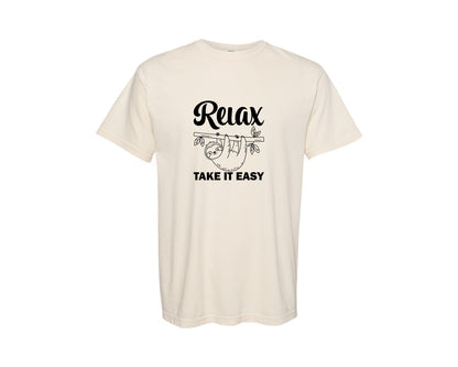 brand:Comfort Colors|color:Ivory|Relax Take It Easy T Shirt Graphic T-Shirt