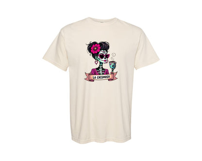 brand:Comfort Colors|color:Ivory|La Chismosa Latina Mexican Sugar Skull Graphic T-Shirt