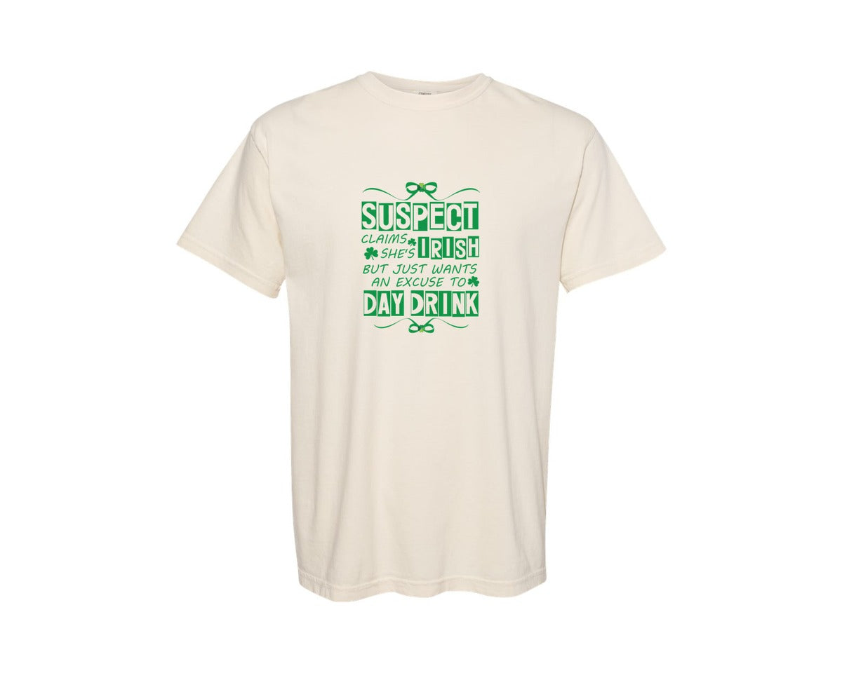 brand:Comfort Colors|color:Ivory|Suspect Pngfunny St Patricks Day Graphic T-Shirt