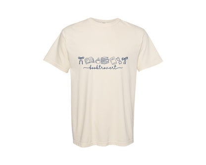 brand:Comfort Colors|color:Ivory|Coquette Bookish Booktrovert Doodle Book Graphic T-Shirt