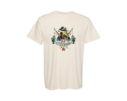 brand:Comfort Colors|color:Ivory|Lil Outdoorsman Camping Fishing Graphic T-Shirt