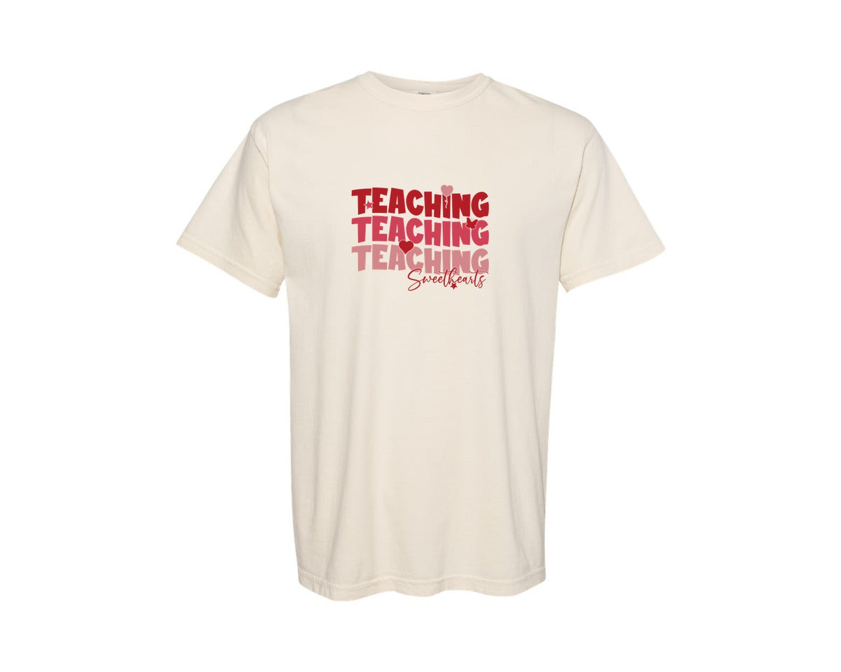 brand:Comfort Colors|color:Ivory|Teaching Sweethearts Valentine Shirt Graphic T-Shirt