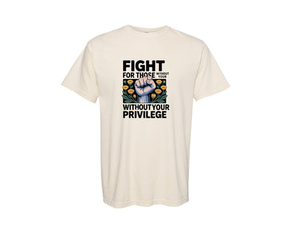 brand:Comfort Colors|color:Ivory|Fist And Flowers Power And Protest Graphic T-Shirt
