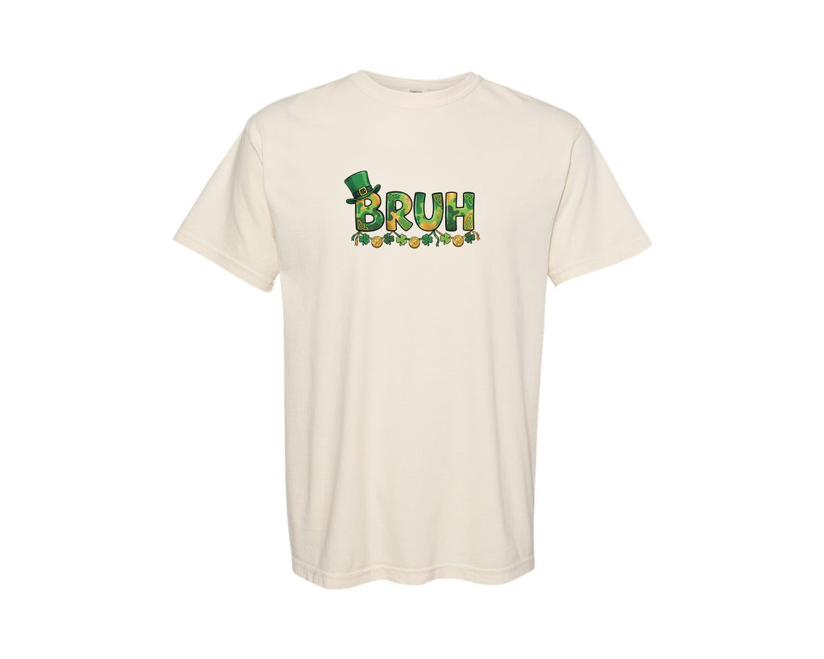 brand:Comfort Colors|color:Ivory|St Patricks Day Bruh Graphic T-Shirt