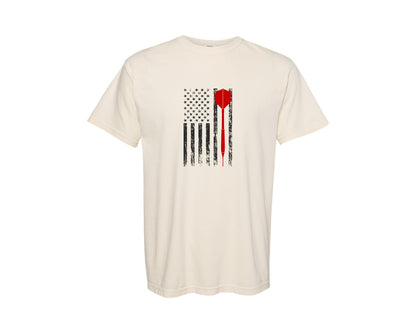brand:Comfort Colors|color:Ivory|American Flag Darts T Shirt Design Graphic T-Shirt